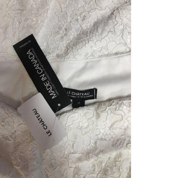 NWT Le Chateau Trumpet/Mermaid formal wedding bridal sheer mesh lace dress gown - Picture 6 of 7